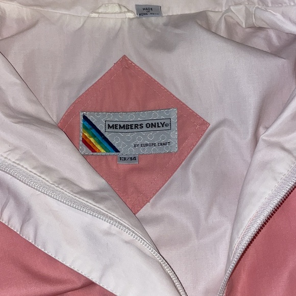 Pink vintage Members Only puffed sleeve jacket size L 13/14 - Picture 8 of 11